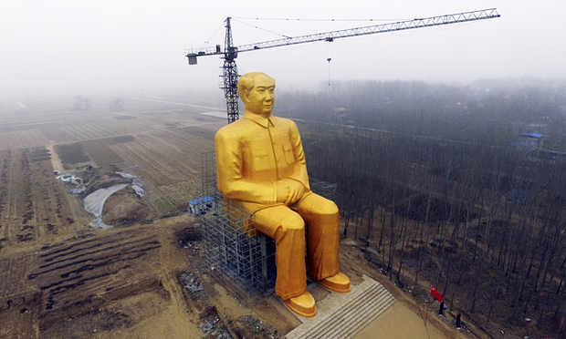 全身金色の毛沢東巨大像を建設中！！毛沢東はついに神的存在になってしまったのか！